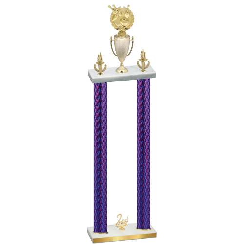 Double Purple Carbon Fiber Second Place Bowling Trophy