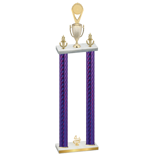 Double Purple Carbon Fiber Fourth Place Insert Trophy