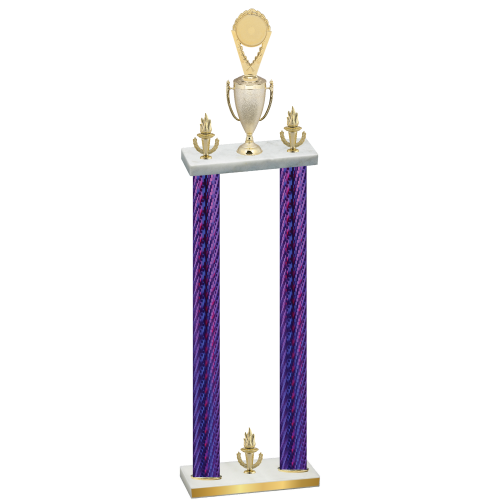 Double Purple Carbon Fiber Victory Insert Trophy
