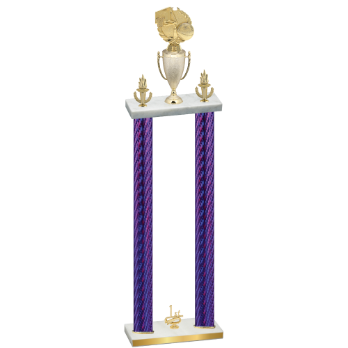 Double Purple Carbon Fiber First Place Basketball Trophy