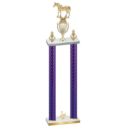 Double Purple Carbon Fiber Third Place Horses Trophy
