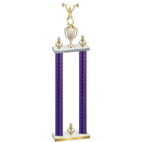 Double Purple Carbon Fiber Victory Weights Trophy