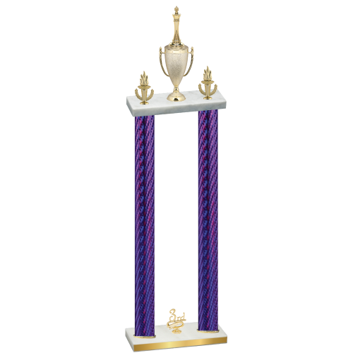 Double Purple Carbon Fiber Third Place Chess Trophy