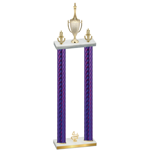 Double Purple Carbon Fiber Fourth Place Chess Trophy