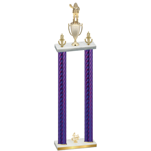 Double Purple Carbon Fiber Fourth Place Holiday Trophy