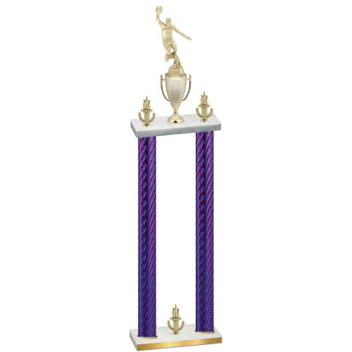 Double Purple Carbon Fiber Victory Basketball Trophy