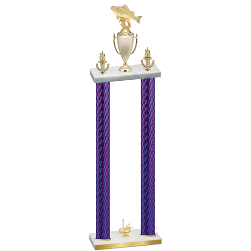 Double Purple Carbon Fiber First Place Fishing Trophy