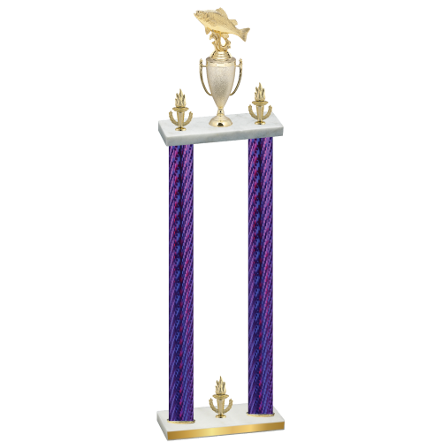 Double Purple Carbon Fiber Victory Fishing Trophy