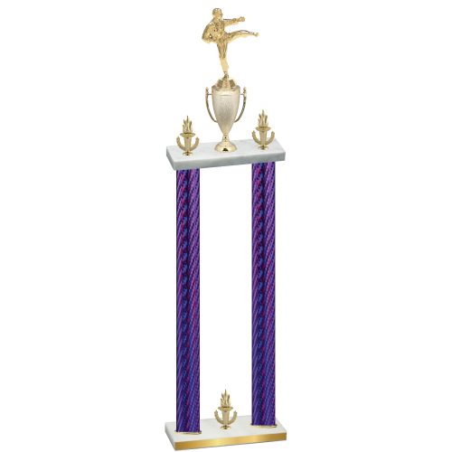 Double Purple Carbon Fiber Victory Karate Trophy