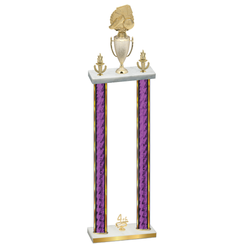 Double Purple Glacier Fourth Place Soccer Trophy