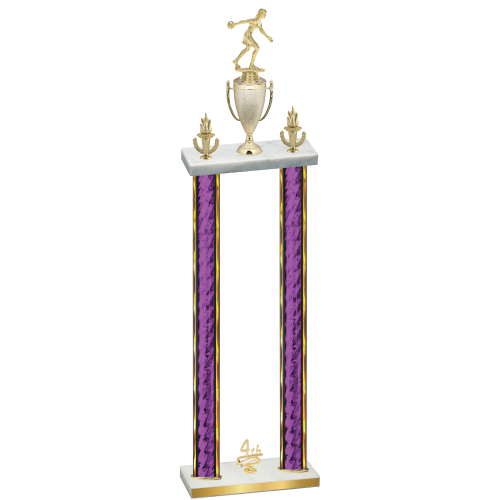 Double Purple Glacier Fourth Place Bowling Trophy