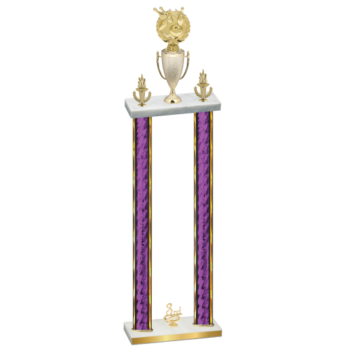Double Purple Glacier Third Place Bowling Trophy