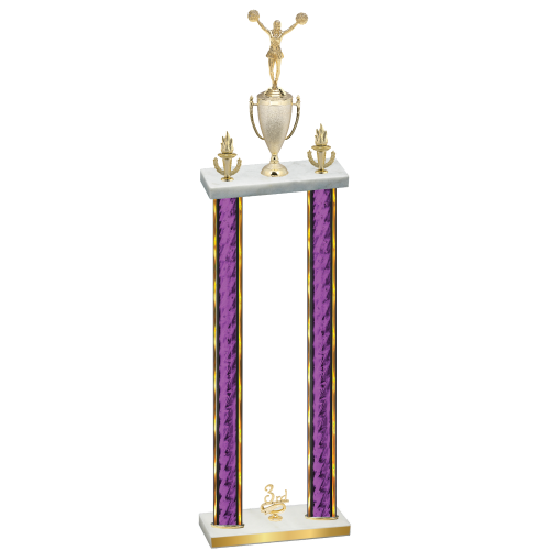 Double Purple Glacier Third Place Cheerleading Trophy