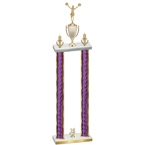 Double Purple Glacier Year Cheerleading Trophy