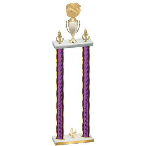 Double Purple Glacier Fourth Place Cheerleading Trophy
