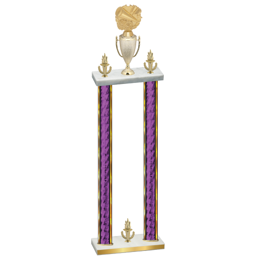 Double Purple Glacier Victory Cheerleading Trophy