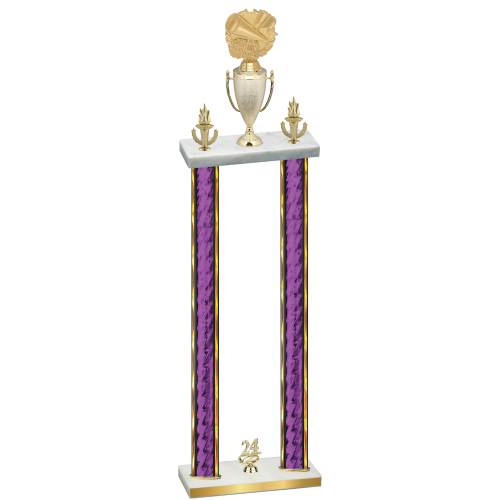 Double Purple Glacier Year Cheerleading Trophy