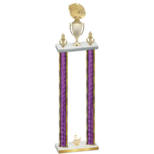 Double Purple Glacier Second Place Basketball Trophy