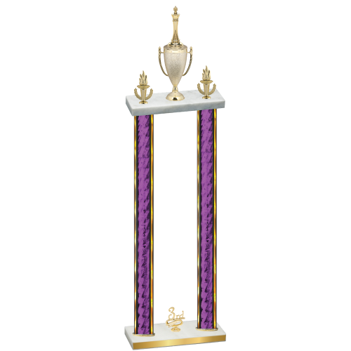 Double Purple Glacier Third Place Chess Trophy