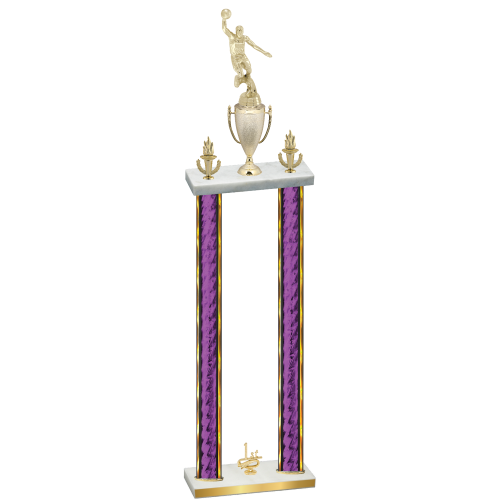 Double Purple Glacier First Place Basketball Trophy