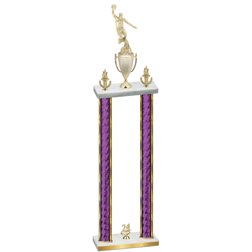 Double Purple Glacier Year Basketball Trophy