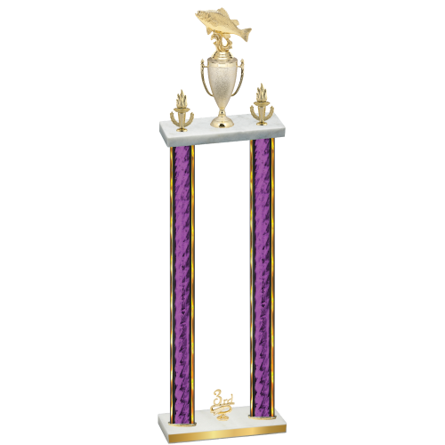 Double Purple Glacier Third Place Fishing Trophy