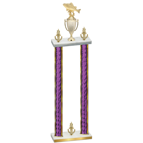 Double Purple Glacier Victory Fishing Trophy