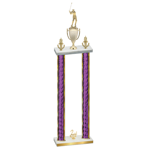 Double Purple Glacier Second Place Golf Trophy