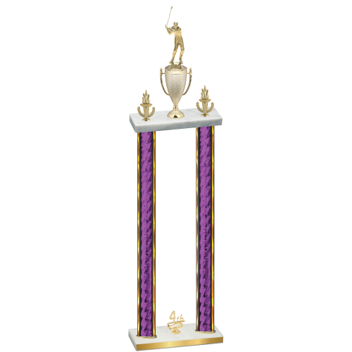 Double Purple Glacier Fourth Place Golf Trophy