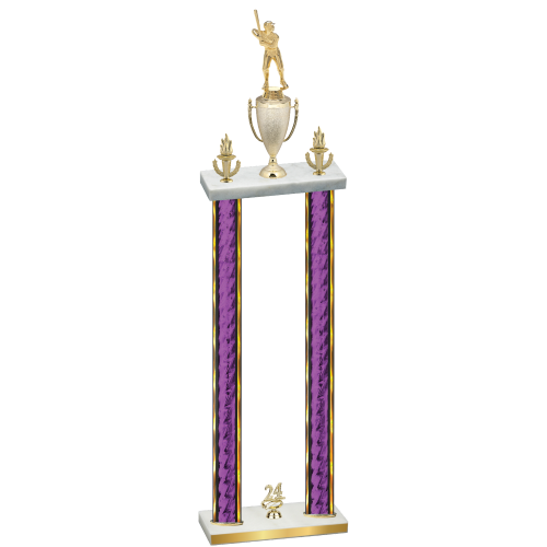 Double Purple Glacier Year Baseball Trophy