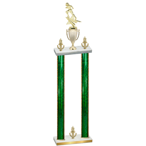 Double Green Glacier Victory Football Trophy