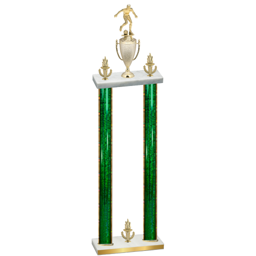 Double Green Glacier Victory Soccer Trophy