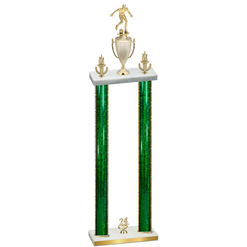 Double Green Glacier Year Soccer Trophy