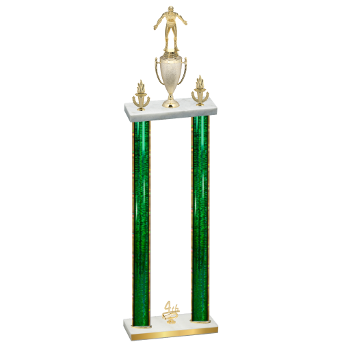 Double Green Glacier Fourth Place Wrestling Trophy