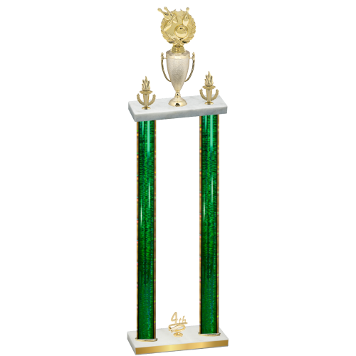 Double Green Glacier Fourth Place Bowling Trophy