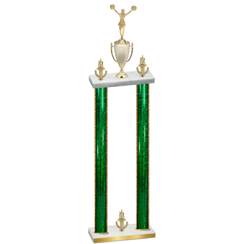 Double Green Glacier Victory Cheerleading Trophy