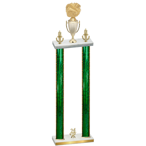 Double Green Glacier Year Cheerleading Trophy