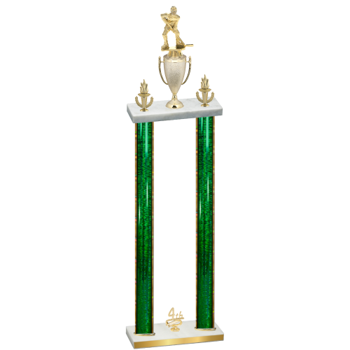 Double Green Glacier Fourth Place Hockey Trophy