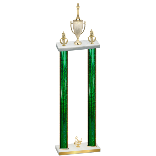 Double Green Glacier Third Place Chess Trophy