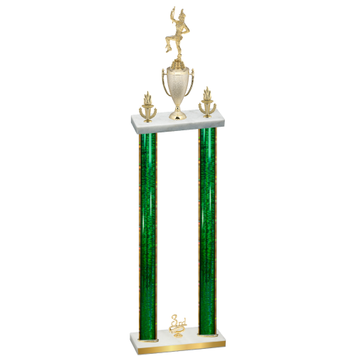 Double Green Glacier Third Place Majorette Trophy