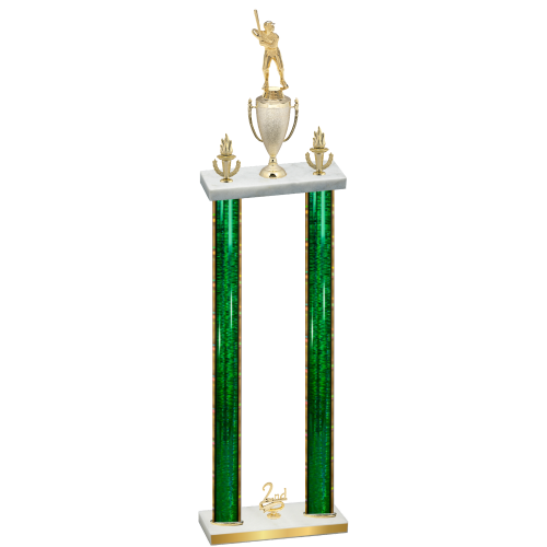 Double Green Glacier Second Place Baseball Trophy