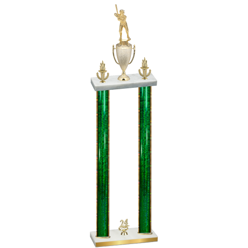 Double Green Glacier Year Baseball Trophy
