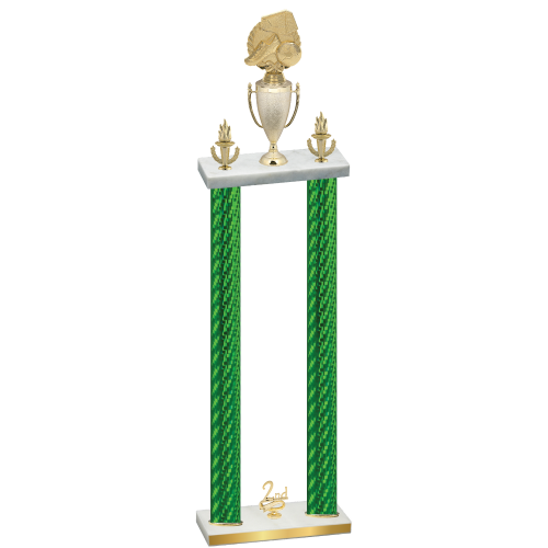 Double Green Carbon Fiber Second Place Soccer Trophy