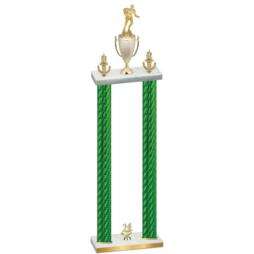 Double Green Carbon Fiber Year Rugby Trophy