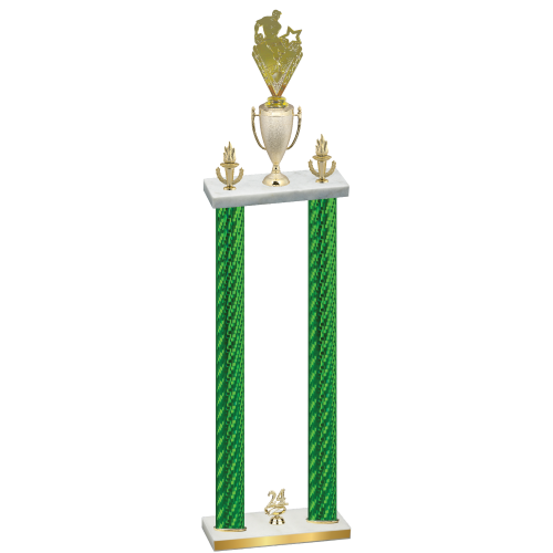 Double Green Carbon Fiber Year Rugby Trophy