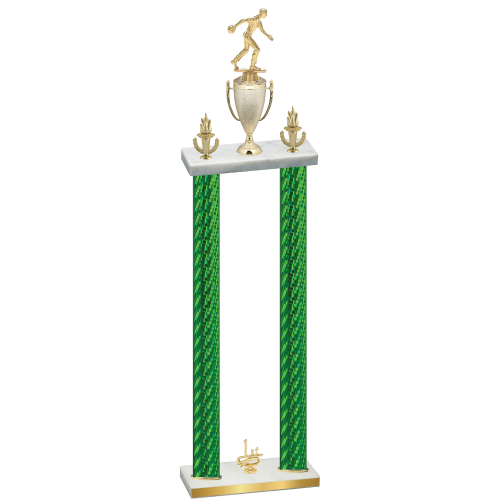 Double Green Carbon Fiber First Place Bowling Trophy