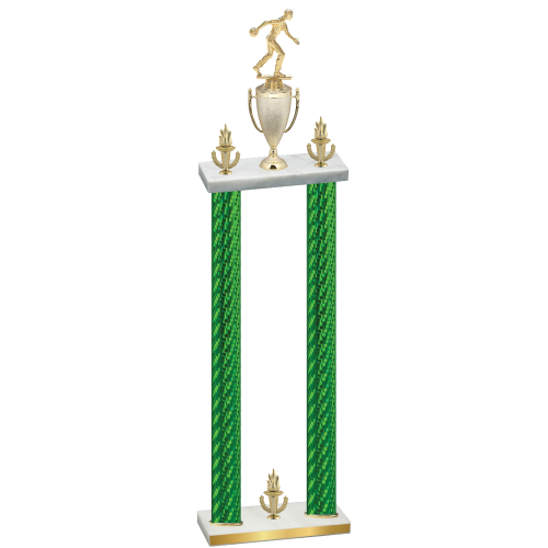 Double Green Carbon Fiber Victory Bowling Trophy