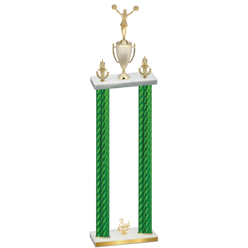 Double Green Carbon Fiber Third Place Cheerleading Trophy