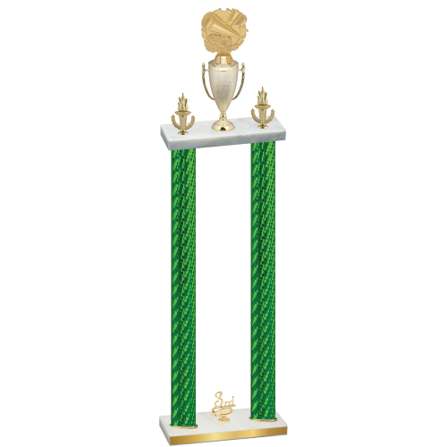 Double Green Carbon Fiber Third Place Cheerleading Trophy