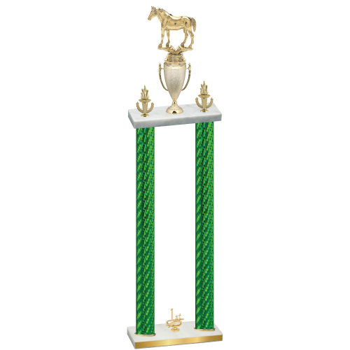 Double Green Carbon Fiber First Place Horses Trophy